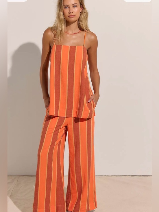 Free People Pants - Free People Sightseer Linen Striped Pant Suit 🔥 Size L
